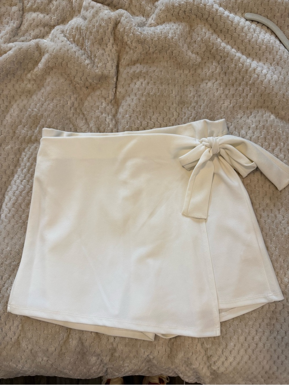 Blue Blush Cream Wrap Skort with Side Tie